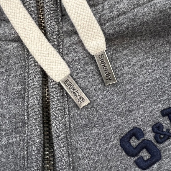 SuperDry Men's Core Applique Full Zip Hoodie Sweatshirt Gray Small - Picture 7 of 13